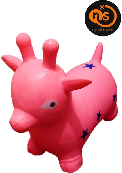 Elite Pembe Şişme Kuzu (28 x 32 Cm) Eşek Zıp Zıp Pilates & Jimnastik At Geyik Çocuk Bebek Şişme Hayvan 1 Adet modelleri