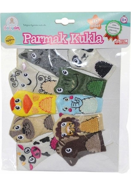 Elite URT020-003 Babycim 10LU Hayvanlar Parmak Kuklası 1 Adet