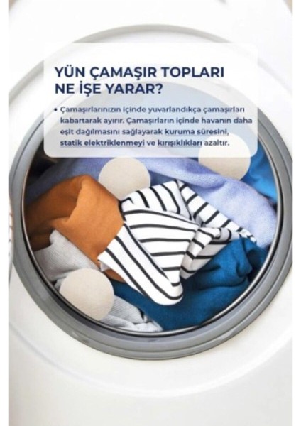 Çok Renkli 3'lü Yün Kurutma Topu Seti, Plastik Malzeme, Kullanışlı ve Renkli