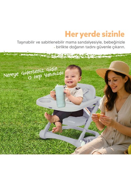 Elite Cookie Portatif Mama Sandalyesi | Katlanabilir, Taşınabilir, Yıkanabilir 1 Adet