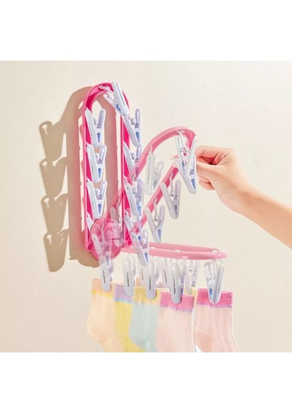 Vantuzlu Çok Amaçlı Elbise Askısı, Banyo ve Balkon, Pembe