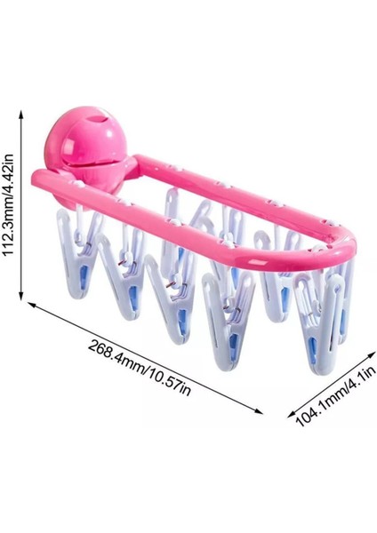 Vantuzlu Çok Amaçlı Elbise Askısı, Banyo ve Balkon, Pembe