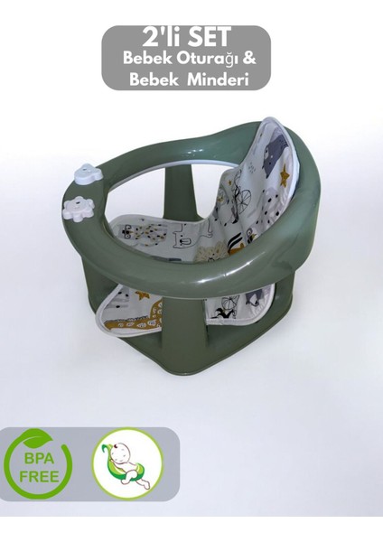 Elite Vakum Tabanlı Bebek Mama Sandalye Oturağı Oyuncaklı Banyo Oturağı - Mama Minderi Dahildir 1 Adet