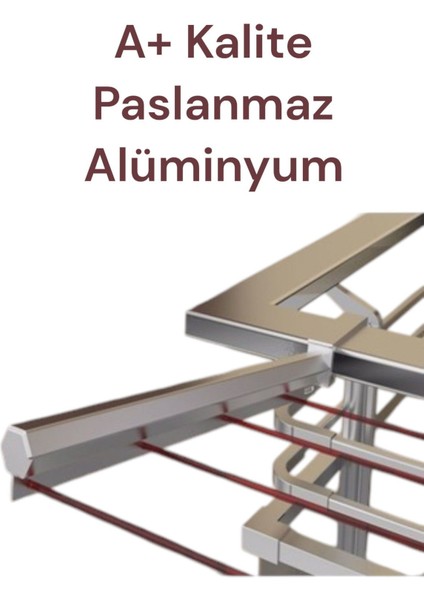 Alüminyum Balkon Çamaşır Askı Demiri, 6x25-8x30 uyumlu, Kahverengi fiyatları