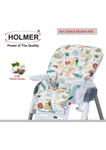Elite Organik Mama Sandalyesi Minderi & Kılıfı (Kemer Deliksiz) Su Yeşili 1 Adet