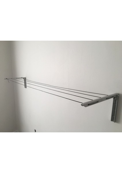 Pratik Balkon Çamaşır Askılığı, Demir, Gri, Katlanabilir, Dayanıklı, Kolay Montaj