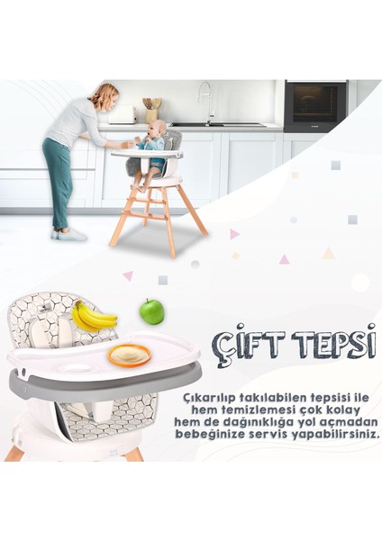 Elite Napoli 360 Mama Sandalyesi – Grey Hexagons 1 Adet