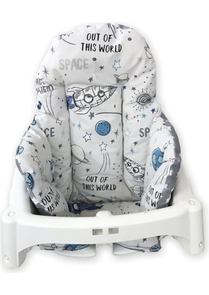 Çift Taraflı Astronot ve Yıldız Desenli 0-3 Yaş Mama Sandalyesi Minderi Lacivert Portatif Kolay Temizlenir indirimleri