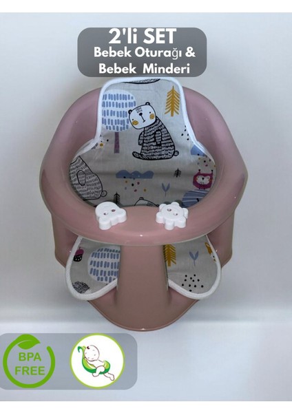 Elite Vakum Tabanlı Bebek Mama Sandalye Oturağı Oyuncaklı Banyo Oturağı - Mama Minderi Dahildir 1 Adet