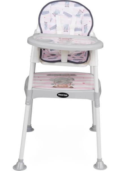 Elite Feeding Fil Desenli 3 In 1 Mama Sandalyesi - Pembe 1 Adet