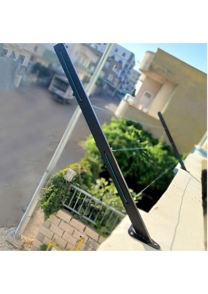 Siyah Metal Çamaşır Askısı, Balkon ve Sabit Kurutma Demiri, Dayanıklı ve Kullanışlı