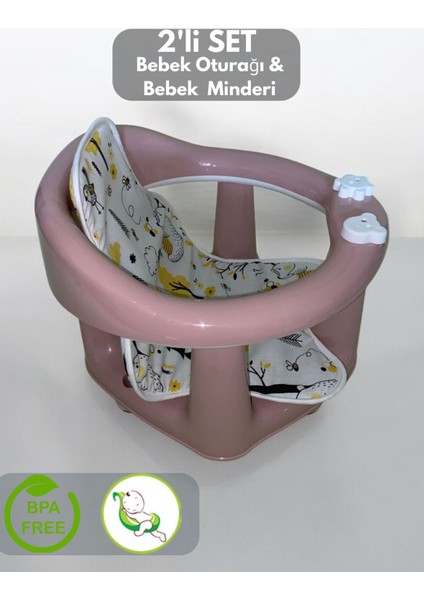 Elite Vakum Tabanlı Bebek Mama Sandalye Oturağı Oyuncaklı Banyo Oturağı - Minder Ürüne Dahildir 1 Adet