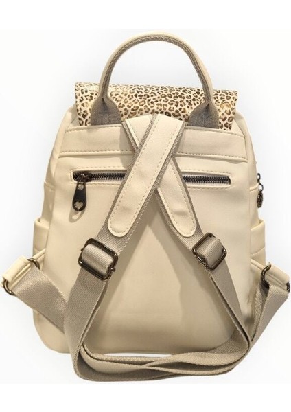 Kadın Sırt Çantası Beyaz Leopar fırsatları