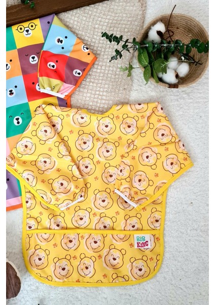 Elite Bear ve Kare Ayilar Desenli 2'li Paket Sıvı Geçirmez Unisex Aktivite ve Mama Önlüğü 6-24 Ay 1 Adet modelleri