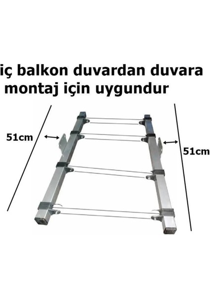 İç Balkon Duvardan Monte Edilebilir Çamaşır Askısı, Demir, Gri Renk, Dayanıklı Tasarım fiyatları