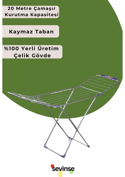 Paslanmaz Çelik Gri Çamaşır Kurutmalık, Dayanıklı ve Şık Tasarım
