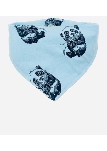 Elite Unisex Bebek %100 Pamuk Çift Katlı Sevimli Pandalar Desenli Bebek Salya Önlük & Fular 1 Adet