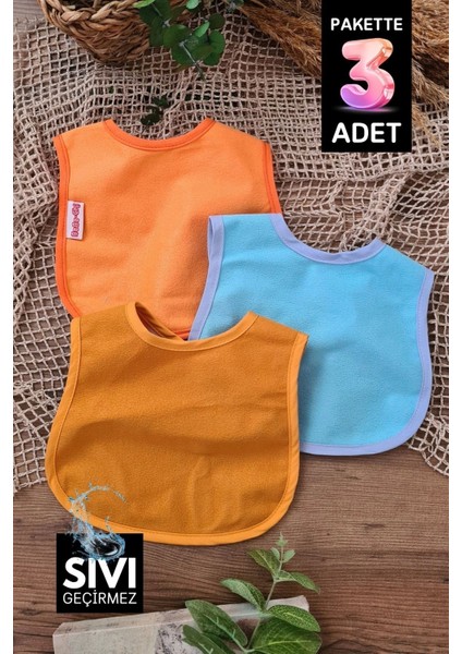 Elite 3'lü Unisex Sıvı Geçirmez Unisex Bebek Mama Önlüğü 1 Adet
