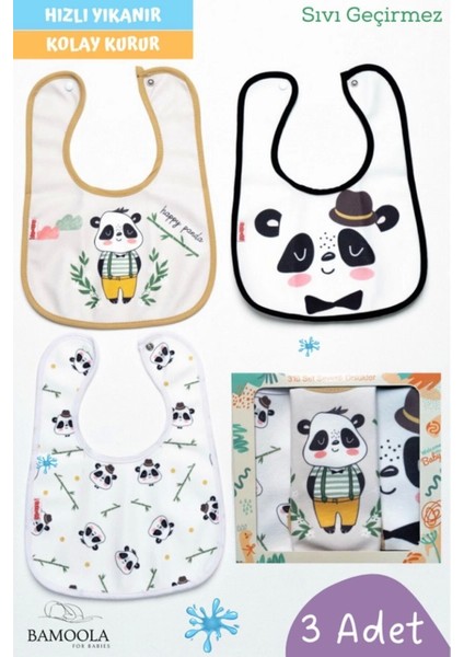 Elite Panda Desenli 3lü Önlük 1 Adet