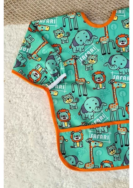 Elite Bear ve Safari Desenli 2'li Paket Sıvı Geçirmez Unisex Aktivite ve Mama Önlüğü 6-24 Ay 1 Adet fırsatları