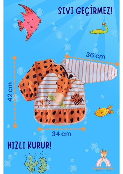 Elite Uzun Kollu Sıvı Geçirmez Mama Önlüğü 2'li Set (6-24 Ay) 1 Adet