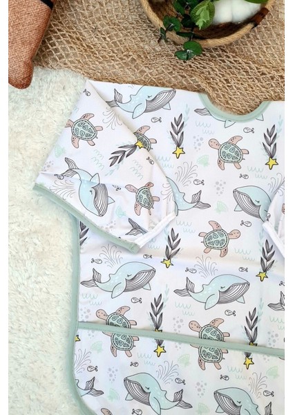 Elite Dolphine Desenli Sıvı Geçirmez Unisex Aktivite ve Mama Önlüğü 6-24 Ay 1 Adet fiyatları