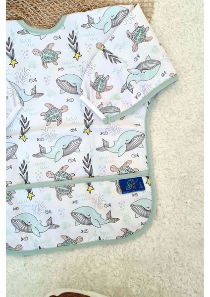 Elite Dolphine Desenli Sıvı Geçirmez Unisex Aktivite ve Mama Önlüğü 6-24 Ay 1 Adet fırsatları