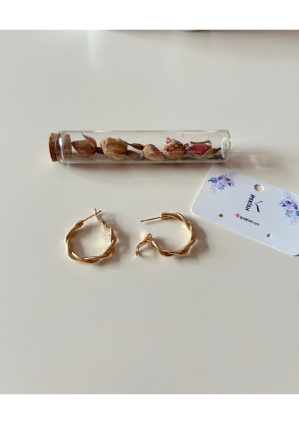 Gold Renk Burgu Model Halka Küpe – Klips Kapamalı, Kadın Takı modelleri