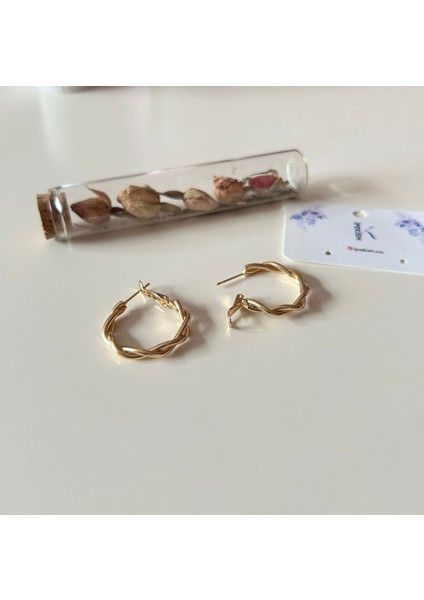 Gold Renk Burgu Model Halka Küpe – Klips Kapamalı, Kadın Takı fırsatları