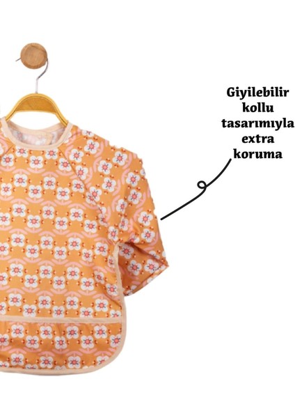 Elite Monkey Desenli 2'li Sıvı Geçirmez Kollu Mama Önlüğü 1 Adet