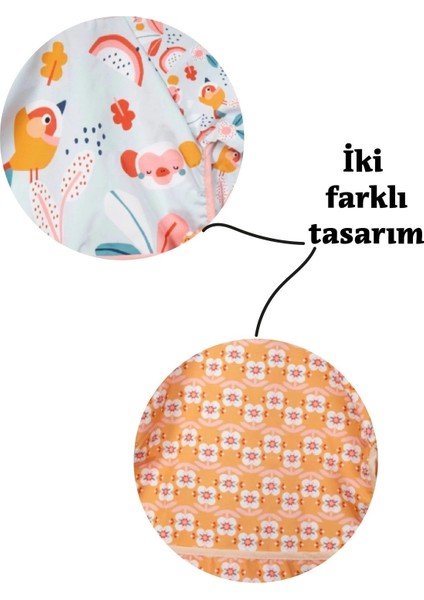 Elite Monkey Desenli 2'li Sıvı Geçirmez Kollu Mama Önlüğü 1 Adet