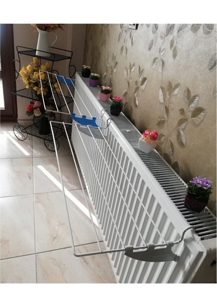 60 cm Petek Üstü Çamaşır Kurutmalık, 5 Telli, Beyaz, Dayanıklı ve Şık Tasarım