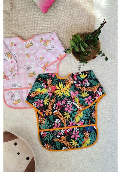 Elite Carrot ve Dream Desenli 2'li Paket Sıvı Geçirmez Kız Çocuk Aktivite ve Mama Önlüğü 6-24 Ay 1 Adet modelleri