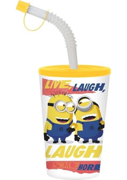 Elite 340 cc Lisanslı Some More Minions Desenli Körüklü Pipetli Pp Bardak 1 Adet