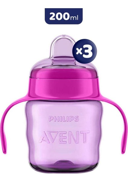 Elite Eğitici Damlatmaz Bardak Kız 6m+ 200 ml x 3 1 Adet