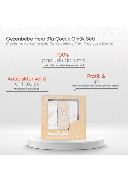 Elite Hero Teddy 3'lü Unisex Bebek Mama Önlüğü Seti 1 Adet indirimleri