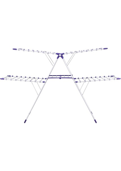Lila-XL Çift Katlı Metal Çamaşır Kurutmalık Mor Renk, Dayanıklı ve Pratik Kullanım fırsatları