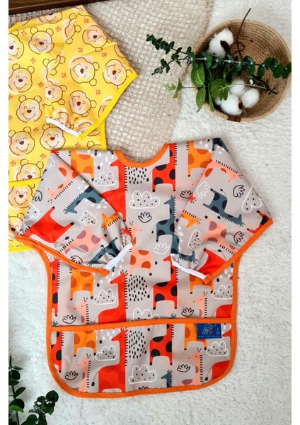 Elite Bear ve Graffe Desenli 2'li Paket Sıvı Geçirmez Unisex Aktivite ve Mama Önlüğü 6-24 Ay 1 Adet fiyatları