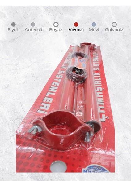 Ayarlı Balkon ve Pencere Çamaşır Askılığı, Demir, Kırmızı, Türkiye üretimi