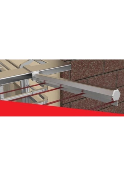 80×30 ve 60×25 mm kare küpeşte çamaşır kurutma askısı, metalik renk, dayanıklı materyal
