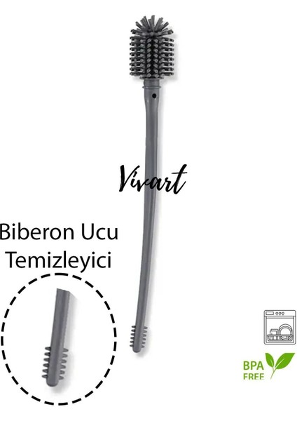Elite Tr' De Tek Biberon ve Biberon Ucu Temizleme Fırçası Silikon Şişe Yıkama Fonksiyonlu Uzun Saplı 1 Adet