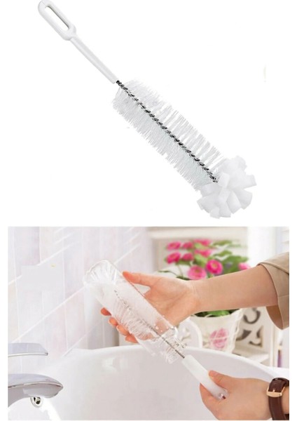Elite Plastik Saplı Bebek Biberon Yıkama Temizleme Fırçası Yumuşak Fırça Ucu ile Hijyenik Temizlik 1 Adet
