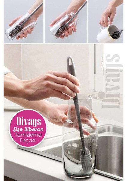 Elite Çok Amaçlı Silikon Şişe Biberon Temizleme Fırçası 33CM | Bpa Free 1 Adet