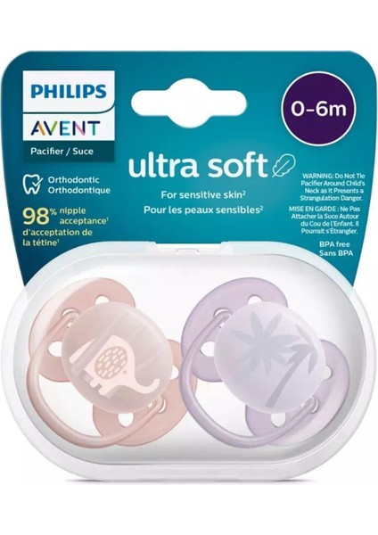Elite Ultra Soft Yumuşak 2li Emzik 0-6 Ay - Kız SCF091/09 1 Adet
