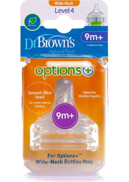 Elite Geniş Ağız Options+ Biberon Emziği 9AY+ 1 Adet
