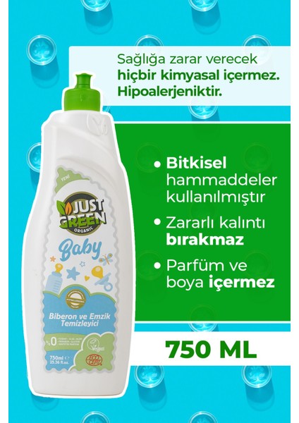Elite Baby Biberon ve Emzik Temizleyici - Bebekleriniz Için Doğal ve Güvenli Temizlik Doğal (750 Ml) 1 Adet