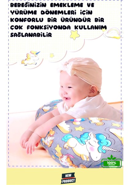 Elite Yumuşak Gri Emzirme Minderi Yıkanabilir Çift Taraflı Kullanım Anne Bebek Gereçleri Emzirme Yastigi 1 Adet