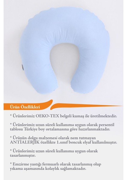 Elite Emzirme Yastığı, Emzirme Önlüğü Set - Pamuklu Kumaş - Mavi Küçük Yıldız 1 Adet