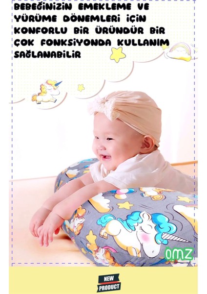 Elite Gri Stars Desen Destek Minderi Bebek Yastığı Anne Bebek Emzirme Minderi Emzirme Yastigi 1 Adet