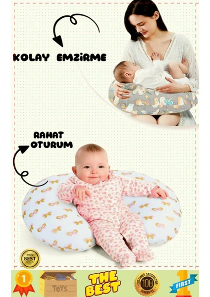 Elite Yumuşak Gri Emzirme Minderi Yıkanabilir Çift Taraflı Kullanım Anne Bebek Gereçleri Emzirme Yastığı 1 Adet